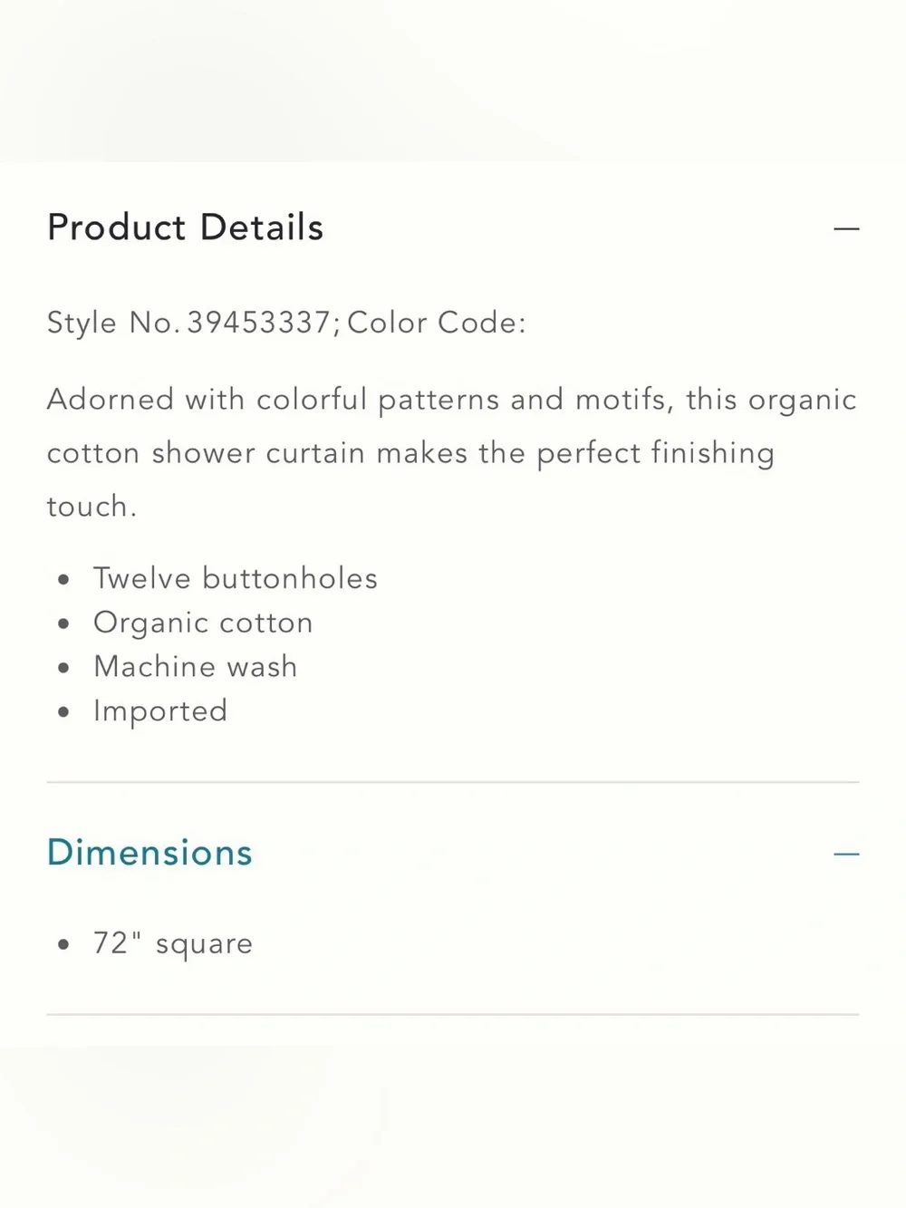 Anthropologie Rissa Shower Curtain